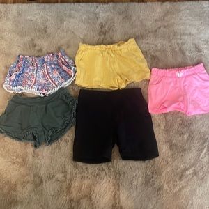 5 comfortable shorts, girls size small to medium